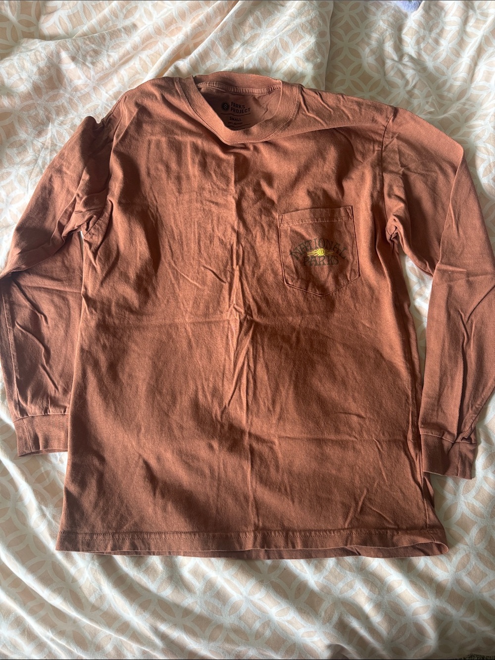Parks Project Long-Sleeve Pocket Tee in Terracotta